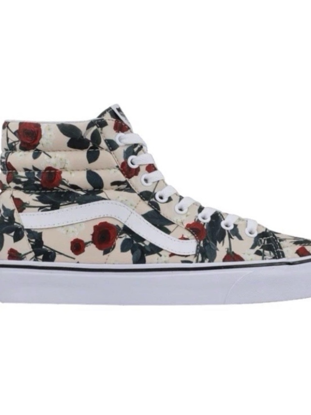 Vans Sk8-Hi High Top Sneakers Rose Print Shoe Women’s  US 10 Mens 8.5 Roses